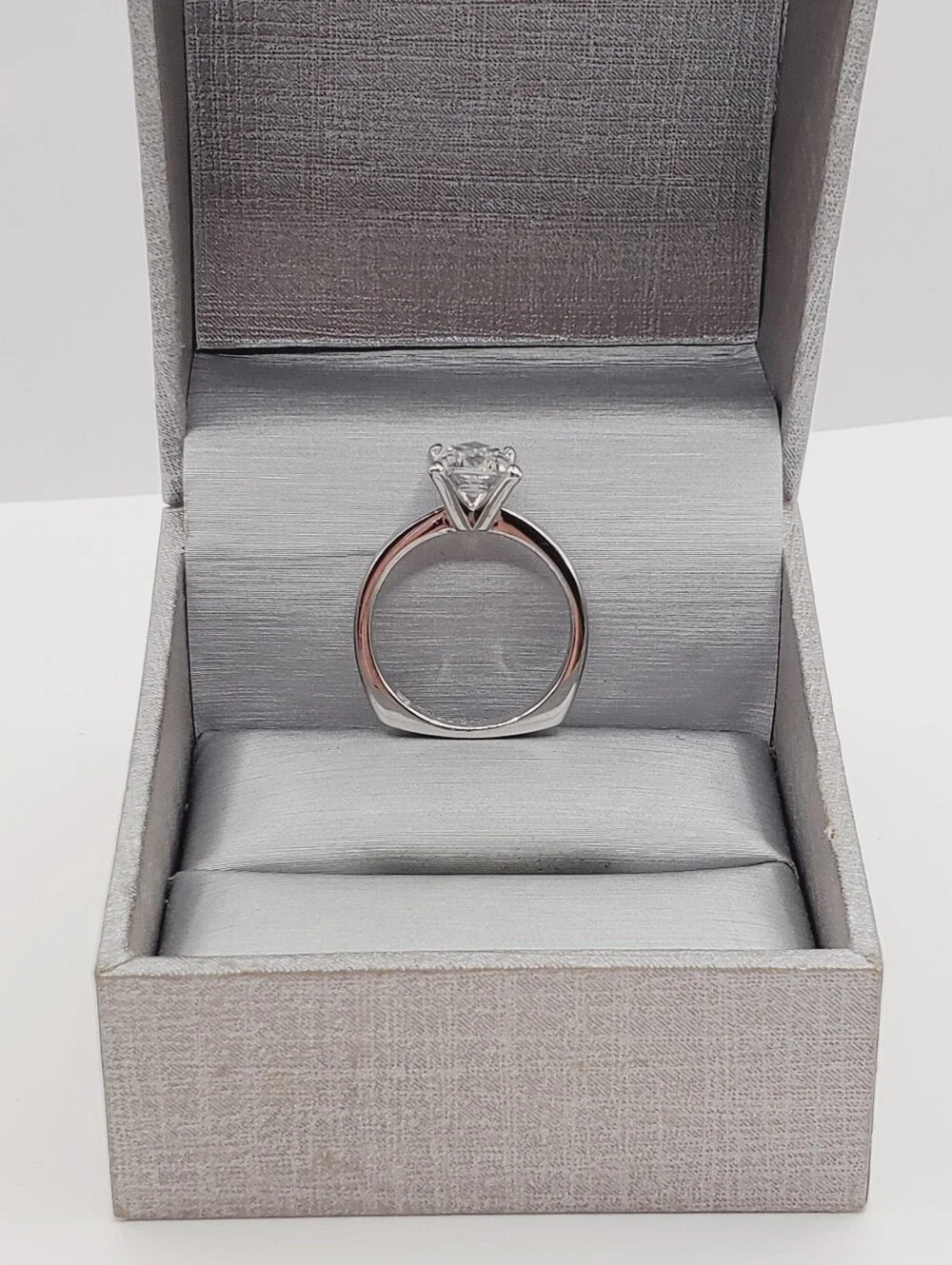 Classic Emerald-Cut Solitaire Engagement Ring 925 Sterling Silver